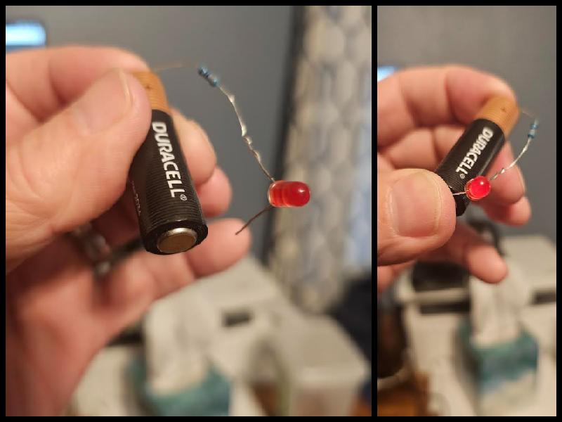 Testing red LED with 1.5V